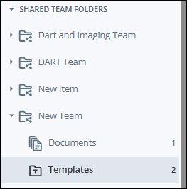 Select the folder from Shared Team Folders